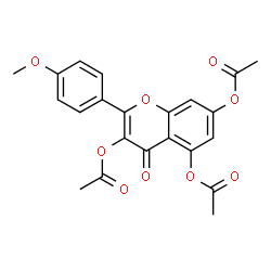 ChemSpider 2D Image | 2-(4-Methoxyphenyl)-4-oxo-4H-chromene-3,5,7-triyl triacetate | C22H18O9