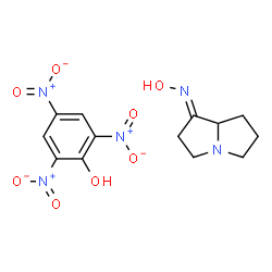 ChemSpider 2D Image | 2,4,6-Trinitrophenol - (1E)-N-hydroxyhexahydro-1H-pyrrolizin-1-imine (1:1) | C13H15N5O8