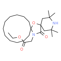 ChemSpider 2D Image | Ethyl (2,2,4,4-tetramethyl-21-oxo-7-oxa-3,20-diazadispiro[5.1.11.2]henicos-20-yl)acetate | C26H46N2O4