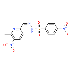 ChemSpider 2D Image | N'-[(Z)-(6-Methyl-5-nitro-2-pyridinyl)methylene]-4-nitrobenzenesulfonohydrazide | C13H11N5O6S