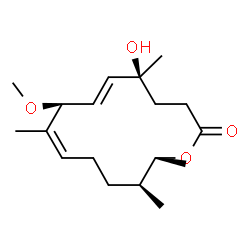 ChemSpider 2D Image | (5S,6E,8S,9Z,13S,14R)-5-Hydroxy-8-methoxy-5,9,13,14-tetramethyloxacyclotetradeca-6,9-dien-2-one | C18H30O4
