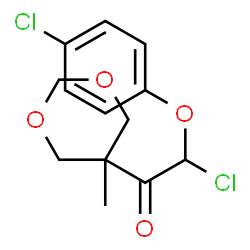 ChemSpider 2D Image | 2-Chloro-2-(4-chlorophenoxy)-1-(5-methyl-1,3-dioxan-5-yl)ethanone | C13H14Cl2O4