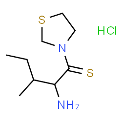 ChemSpider 2D Image | 2-Amino-3-methyl-1-(1,3-thiazolidin-3-yl)-1-pentanethione hydrochloride (1:1) | C9H19ClN2S2