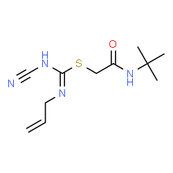 ChemSpider 2D Image | 2-[(2-Methyl-2-propanyl)amino]-2-oxoethyl N'-allyl-N-cyanocarbamimidothioate | C11H18N4OS