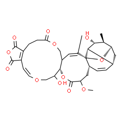 ChemSpider 2D Image | (1S,2Z,15Z,20S,25S,28R,30R,31R,32R,33S)-19,32-Dihydroxy-23-methoxy-2,31-dimethyl-6,12,17,21,34-pentaoxahexacyclo[28.3.1.0~1,25~.0~4,20~.0~10,14~.0~28,33~]tetratriaconta-2,10(14),15,26-tetraene-7,11,13
,22-tetrone | C32H38O12