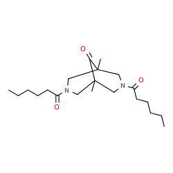 ChemSpider 2D Image | 3,7-Dihexanoyl-1,5-dimethyl-3,7-diazabicyclo[3.3.1]nonan-9-one | C21H36N2O3