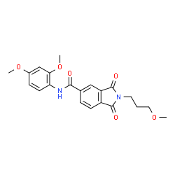 ChemSpider 2D Image | N-(2,4-dimethoxyphenyl)-2-(3-methoxypropyl)-1,3-dioxoisoindole-5-carboxamide | C21H22N2O6