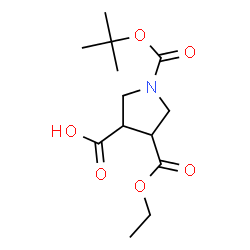 ChemSpider 2D Image | 1-(TERT-BUTOXYCARBONYL)-4-(ETHOXYCARBONYL)PYRROLIDINE-3-CARBOXYLIC ACID | C13H21NO6