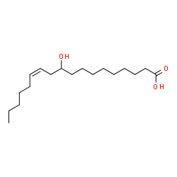 ChemSpider 2D Image | (12Z)-10-Hydroxy-12-octadecenoic acid | C18H34O3