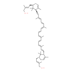 ChemSpider 2D Image | (2E,2'E)-4,4'-[(2R,2'R,6R,6'R)-4,4'-Didehydro-6,6'-dihydro-beta,beta-carotene-2,2'-diyl]bis(2-methyl-2-buten-1-ol) | C50H72O2