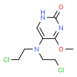ChemSpider 2D Image | 5-[Bis(2-chloroethyl)amino]-4-methoxy-2(1H)-pyrimidinone | C9H13Cl2N3O2