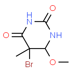 ChemSpider 2D Image | 5-Bromo-6-methoxy-5-methyldihydro-2,4(1H,3H)-pyrimidinedione | C6H9BrN2O3