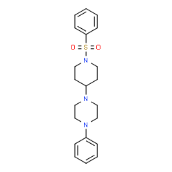 ChemSpider 2D Image | 1-Phenyl-4-[1-(phenylsulfonyl)-4-piperidinyl]piperazine | C21H27N3O2S