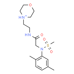 ChemSpider 2D Image | N~2~-(2,5-Dimethylphenyl)-N~2~-(methylsulfonyl)-N-[2-(morpholin-4-ium-4-yl)ethyl]glycinamide | C17H28N3O4S