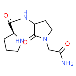 ChemSpider 2D Image | N-[1-(2-Amino-2-oxoethyl)-2-oxo-3-pyrrolidinyl]-L-prolinamide | C11H18N4O3