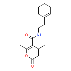 ChemSpider 2D Image | N-[2-(1-Cyclohexen-1-yl)ethyl]-4,6-dimethyl-2-oxo-2H-pyran-5-carboxamide | C16H21NO3
