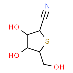 ChemSpider 2D Image | 3,4-Dihydroxy-5-(hydroxymethyl)tetrahydro-2-thiophenecarbonitrile (non-preferred name) | C6H9NO3S