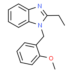 ChemSpider 2D Image | 2-Ethyl-1-(2-methoxybenzyl)-1H-benzimidazole | C17H18N2O