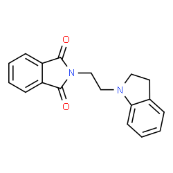 ChemSpider 2D Image | 2-[2-(2,3-Dihydro-1H-indol-1-yl)ethyl]-1H-isoindole-1,3(2H)-dione | C18H16N2O2