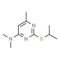 ChemSpider 2D Image | 2-(Isopropylsulfanyl)-N,N,6-trimethyl-4-pyrimidinamine | C10H17N3S