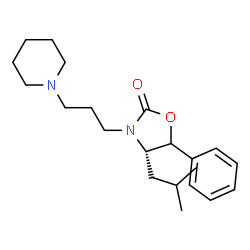 ChemSpider 2D Image | (4S)-4-Isobutyl-5-phenyl-3-[3-(1-piperidinyl)propyl]-1,3-oxazolidin-2-one | C21H32N2O2