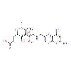 ChemSpider 2D Image | N-(4-{[(2,4-Diamino-6-pteridinyl)methyl]amino}-3-methoxybenzoyl)glutamic acid | C20H22N8O6