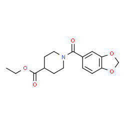 ChemSpider 2D Image | Ethyl 1-(1,3-benzodioxol-5-ylcarbonyl)-4-piperidinecarboxylate | C16H19NO5