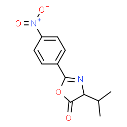 ChemSpider 2D Image | 4-Isopropyl-2-(4-nitrophenyl)-1,3-oxazol-5(4H)-one | C12H12N2O4