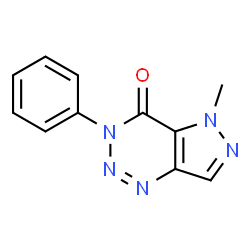 ChemSpider 2D Image | 5-Methyl-3-phenyl-3,5-dihydro-4H-pyrazolo[4,3-d][1,2,3]triazin-4-one | C11H9N5O