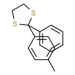 ChemSpider 2D Image | 2-(4-Methylphenyl)-2-phenyl-1,3-dithiolane | C16H16S2
