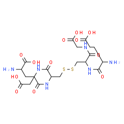 ChemSpider 2D Image | 2-Amino-5-({3-({2-[(2-amino-4-carboxybutanoyl)amino]-3-[(carboxymethyl)amino]-3-oxopropyl}disulfanyl)-1-[(carboxymethyl)amino]-1-oxo-2-propanyl}amino)-5-oxopentanoic acid (non-preferred name) | C20H32N6O12S2