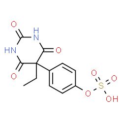 ChemSpider 2D Image | 4-(5-Ethyl-2,4,6-trioxohexahydro-5-pyrimidinyl)phenyl hydrogen sulfate | C12H12N2O7S