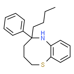 ChemSpider 2D Image | 5-Butyl-5-phenyl-3,4,5,6-tetrahydro-2H-1,6-benzothiazocine | C20H25NS