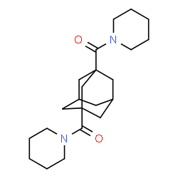 ChemSpider 2D Image | Tricyclo[3.3.1.1~3,7~]decane-1,3-diylbis(1-piperidinylmethanone) | C22H34N2O2