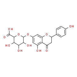 ChemSpider 2D Image | 5-Hydroxy-2-(4-hydroxyphenyl)-4-oxo-3,4-dihydro-2H-chromen-7-yl hexopyranosiduronic acid | C21H20O11