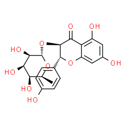 ChemSpider 2D Image | (2R,3R)-5,7-Dihydroxy-2-(4-hydroxyphenyl)-4-oxo-3,4-dihydro-2H-chromen-3-yl 6-deoxy-alpha-L-talopyranoside | C21H22O10