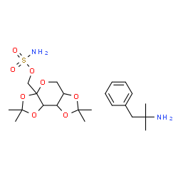 ChemSpider 2D Image | (2,2,7,7-Tetramethyltetrahydro-3aH-bis[1,3]dioxolo[4,5-b:4',5'-d]pyran-3a-yl)methyl sulfamate - 2-methyl-1-phenyl-2-propanamine (1:1) (non-preferred name) | C22H36N2O8S