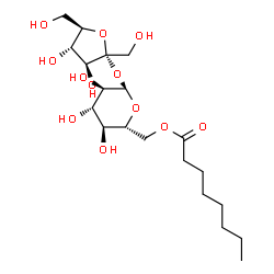 ChemSpider 2D Image | alpha-D-Fructofuranosyl 6-O-octanoyl-alpha-D-glucopyranoside | C20H36O12
