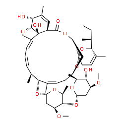 ChemSpider 2D Image | (1'R,2R,4'S,6R,8'R,10'Z,12'R,13'S,14'Z,16'Z,20'R,21'R,24'S)-6-[(2S)-2-Butanyl]-21',24'-dihydroxy-5,11',13',22'-tetramethyl-2'-oxo-3,6-dihydrospiro[pyran-2,6'-[3,7,19]trioxatetracyclo[15.6.1.1~4,8~.0~2
0,24~]pentacosa[10,14,16,22]tetraen]-12'-yl 2,6-dideoxy-4-O-(2,6-dideoxy-3-O-methyl-alpha-L-arabino-hexopyranosyl)-3-O-methyl-alpha-L-arabino-hexopyranoside | C48H72O14