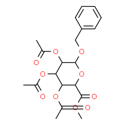 ChemSpider 2D Image | Benzyl methyl 2,3,4-tri-O-acetylhexopyranosiduronate | C20H24O10