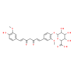 ChemSpider 2D Image | 4-[(1E,6E)-7-(4-Hydroxy-3-methoxyphenyl)-3,5-dioxo-1,6-heptadien-1-yl]-2-methoxyphenyl hexopyranosiduronic acid | C27H28O12