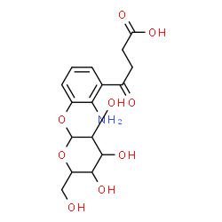ChemSpider 2D Image | 4-[2-Amino-3-(hexopyranosyloxy)phenyl]-4-oxobutanoic acid | C16H21NO9