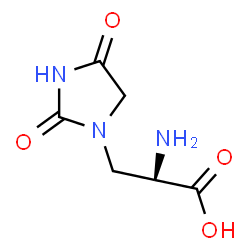 ChemSpider 2D Image | 3-(2,4-Dioxo-1-imidazolidinyl)alanine | C6H9N3O4