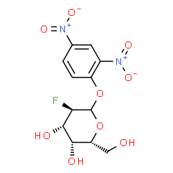 ChemSpider 2D Image | 2,4-Dinitrophenyl 2-deoxy-2-fluoro-D-galactopyranoside | C12H13FN2O9