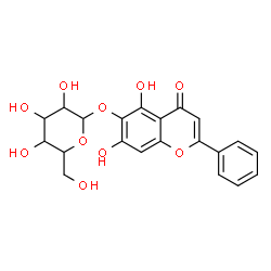 ChemSpider 2D Image | 5,7-Dihydroxy-4-oxo-2-phenyl-4H-chromen-6-yl hexopyranoside | C21H20O10