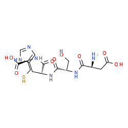 ChemSpider 2D Image | alpha-Aspartyl-L-seryl-L-histidyl-L-cysteine | C16H24N6O8S
