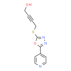 ChemSpider 2D Image | 4-(5-Pyridin-4-yl-[1,3,4]oxadiazol-2-ylsulfanyl)-but-2-yn-1-ol | C11H9N3O2S