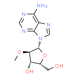 ChemSpider 2D Image | 9-(2-O-Methyl-beta-D-xylofuranosyl)-9H-purin-6-amine | C11H15N5O4