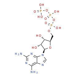 ChemSpider 2D Image | 2-Aminoadenosine 5'-(tetrahydrogen triphosphate) | C10H17N6O13P3