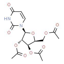 ChemSpider 2D Image | 1-(2,3,5-Tri-O-acetyl-beta-L-xylofuranosyl)-2,4(1H,3H)-pyrimidinedione | C15H18N2O9